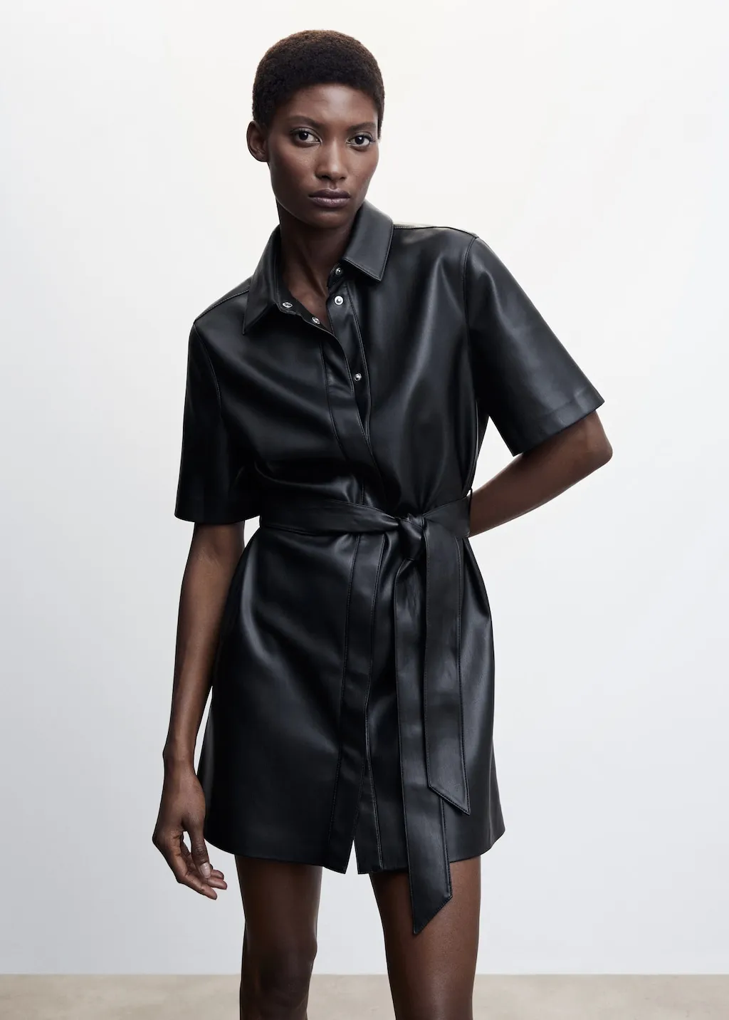 Vestito camicione similpelle