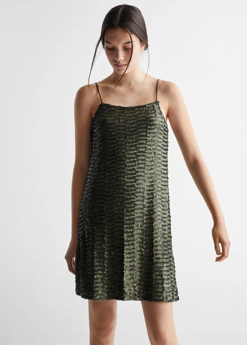 Vestito corto paillettes semitrasparente