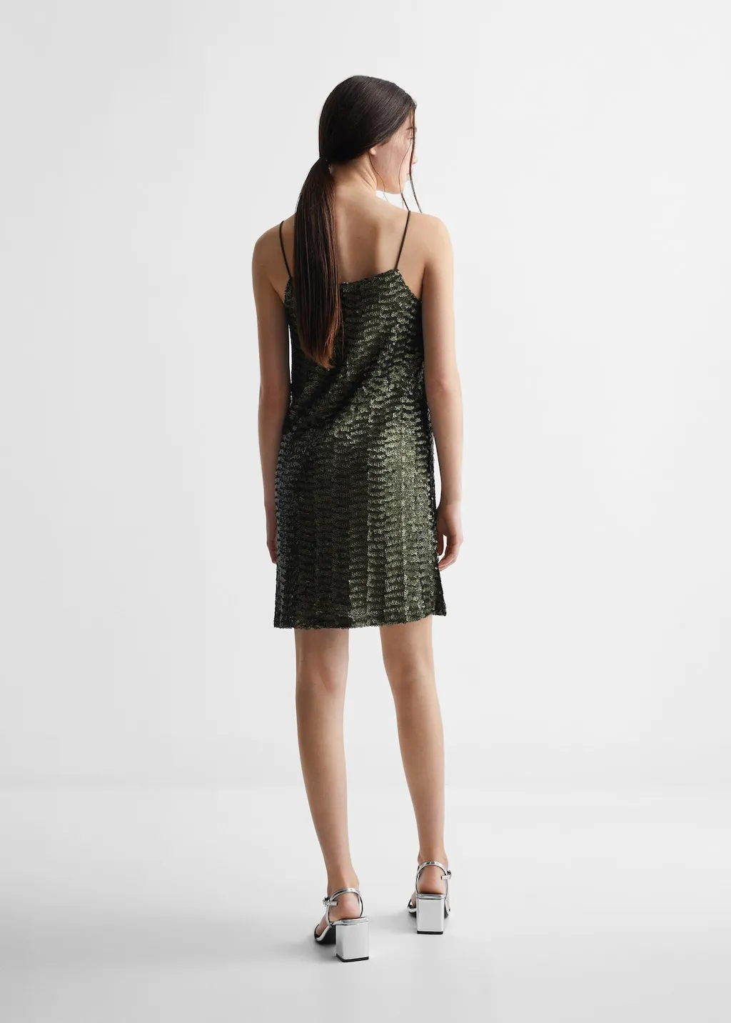Vestito corto paillettes semitrasparente