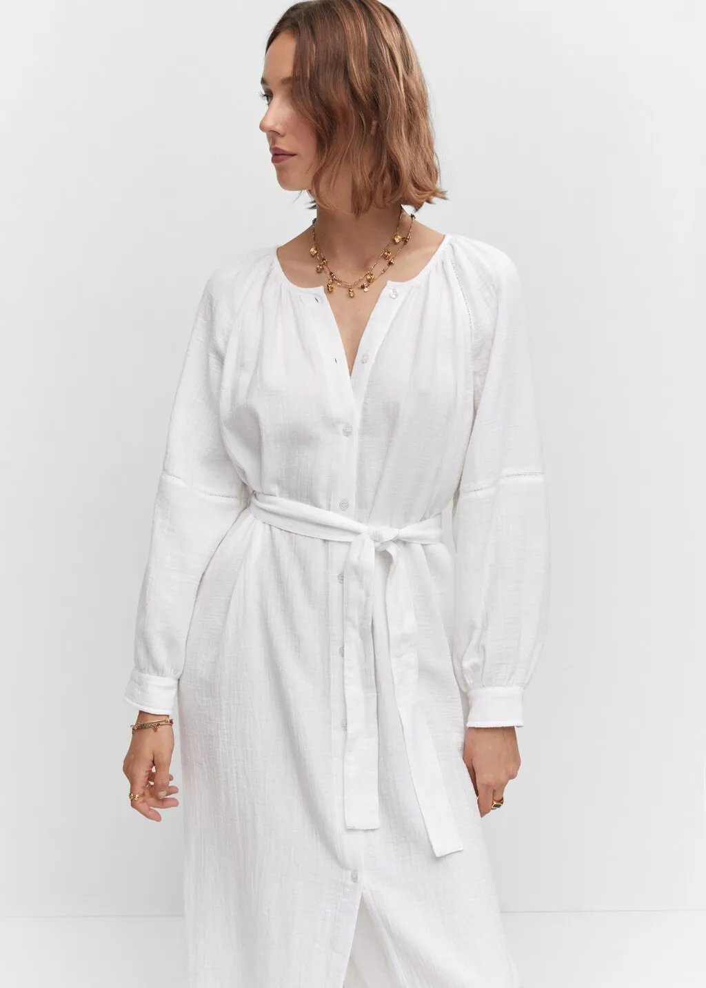 Vestito cotone cintura