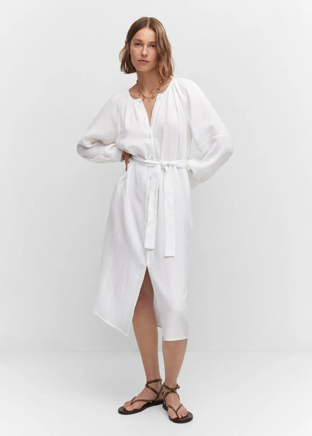 Vestito cotone cintura