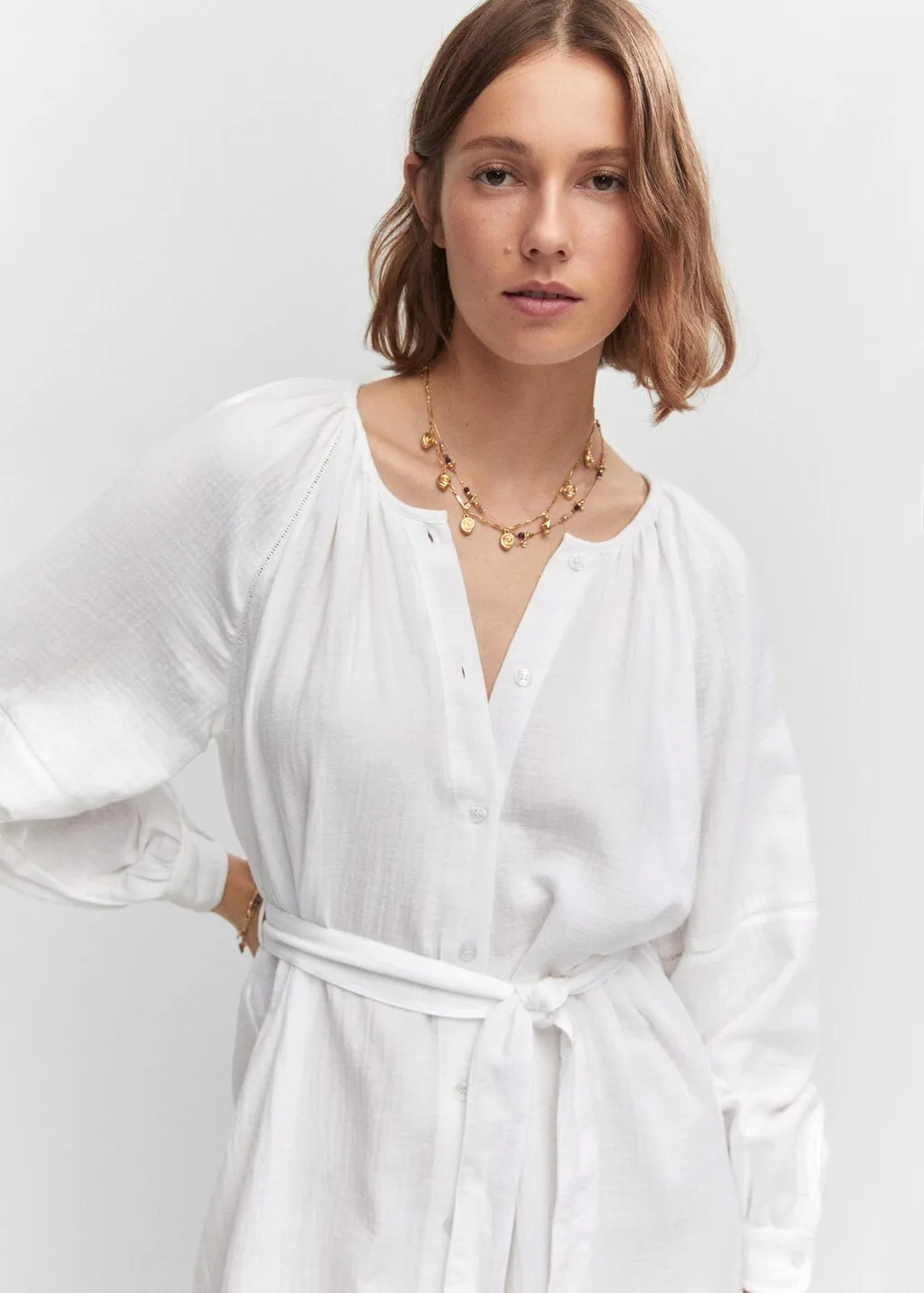 Vestito cotone cintura