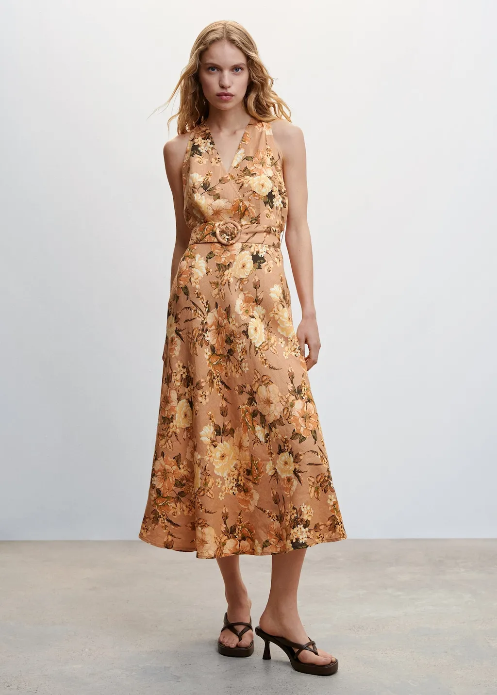 Vestito lino fiori