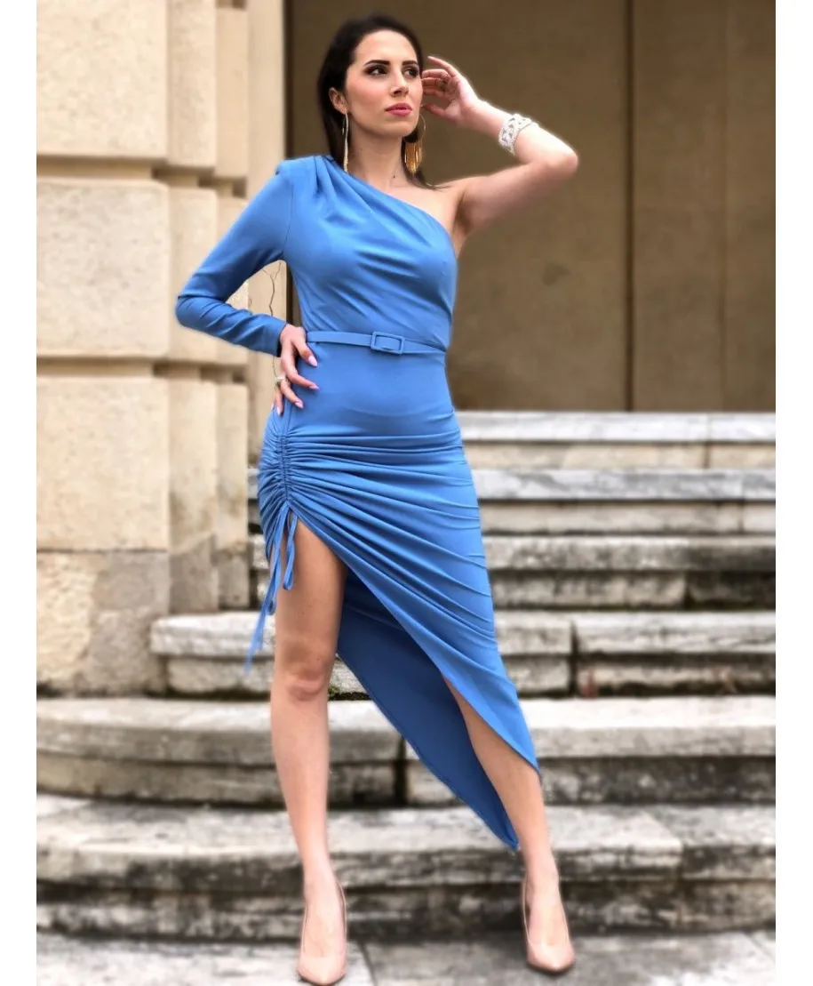 Vestito monospalla - Azzurro