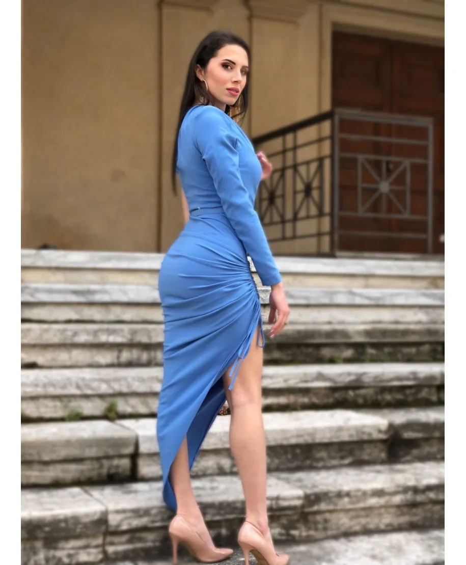 Vestito monospalla - Azzurro