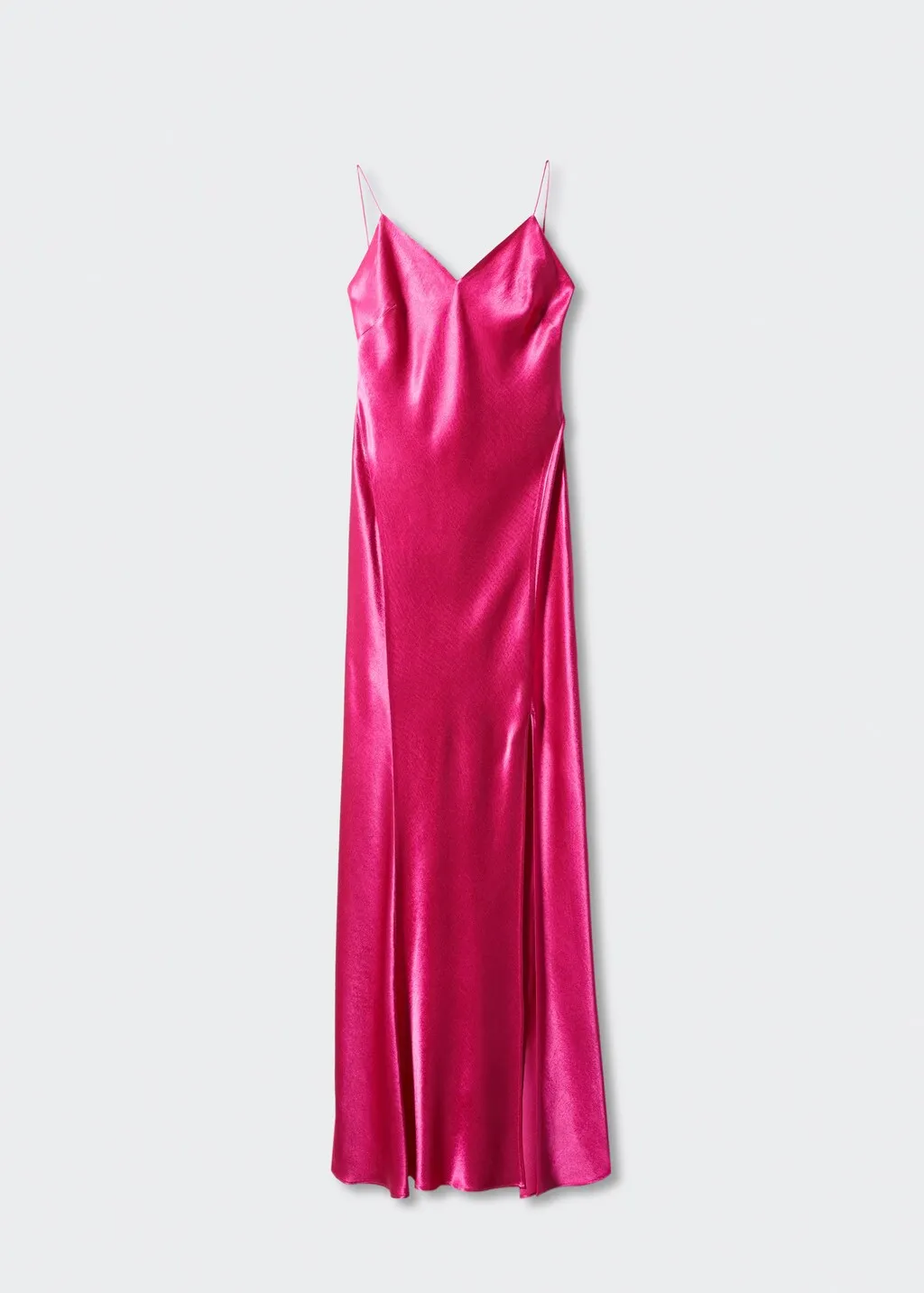 Vestito satinato spacco