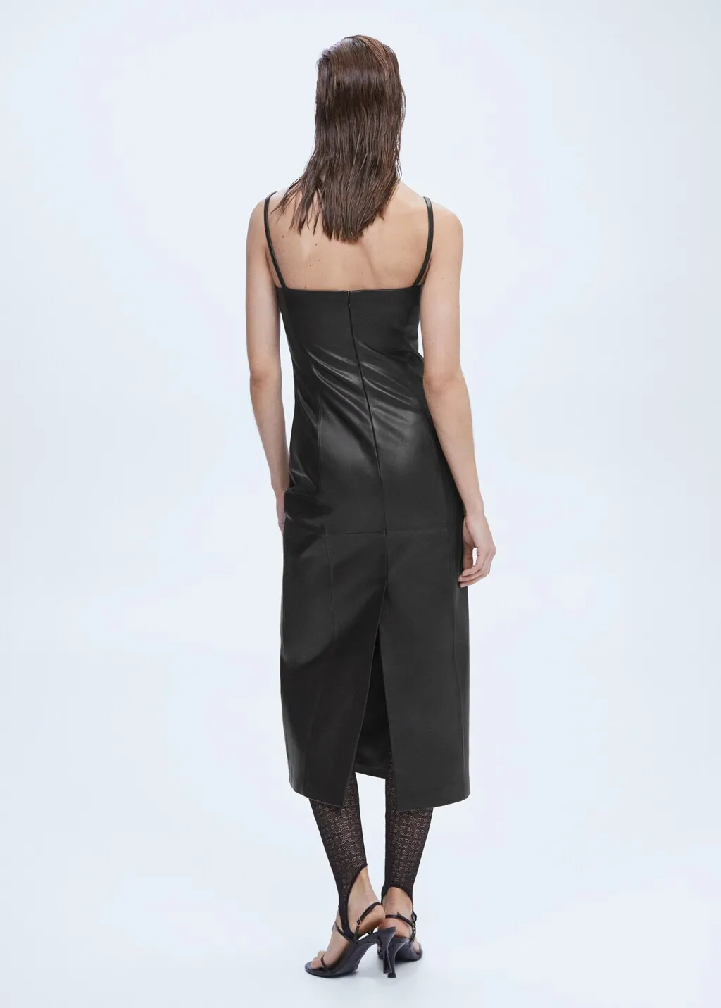 Vestito spallini pelle