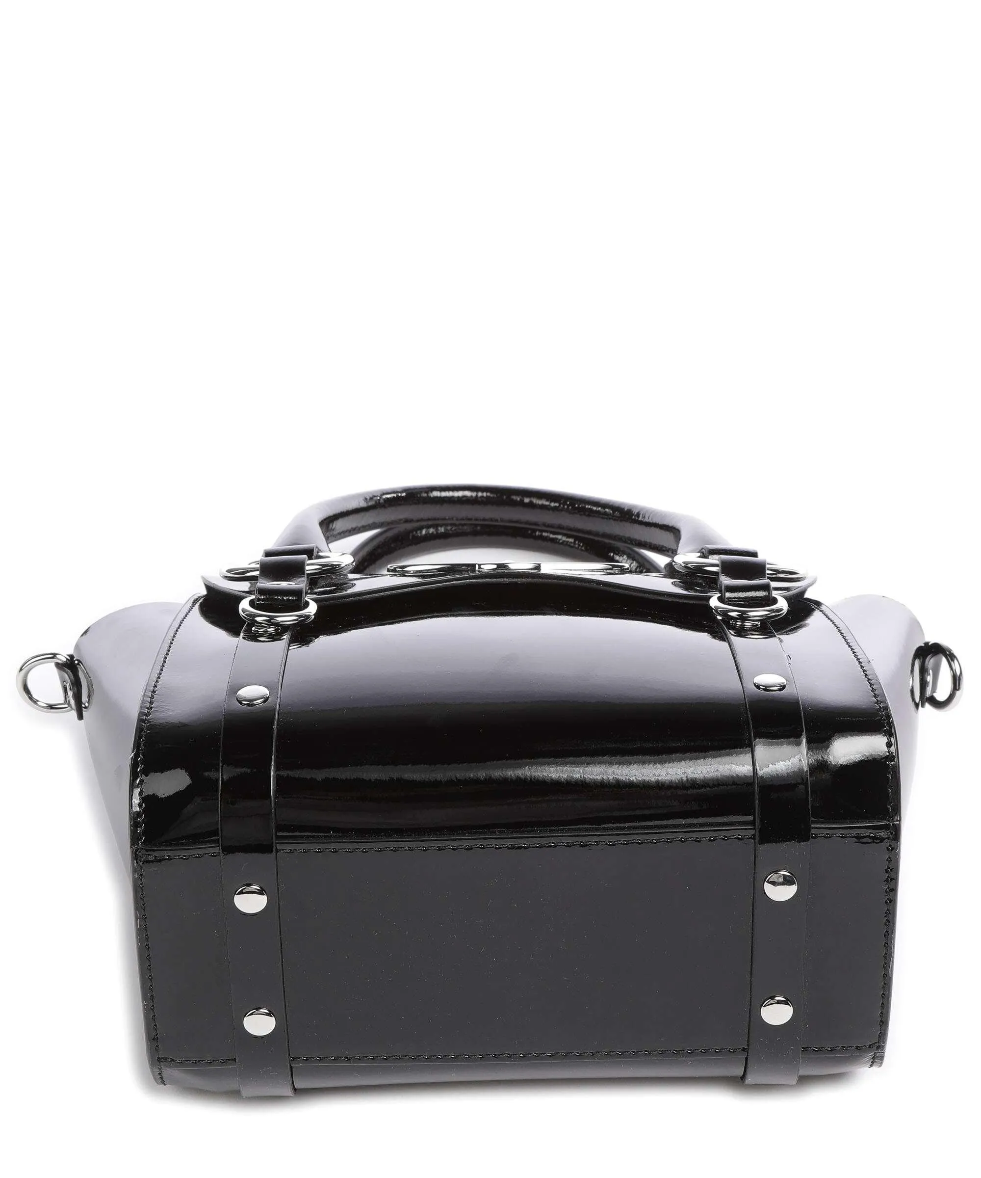  Vivienne Westwood Betty Shiny Patent Small Borsa a mano pelle verniciata nero  