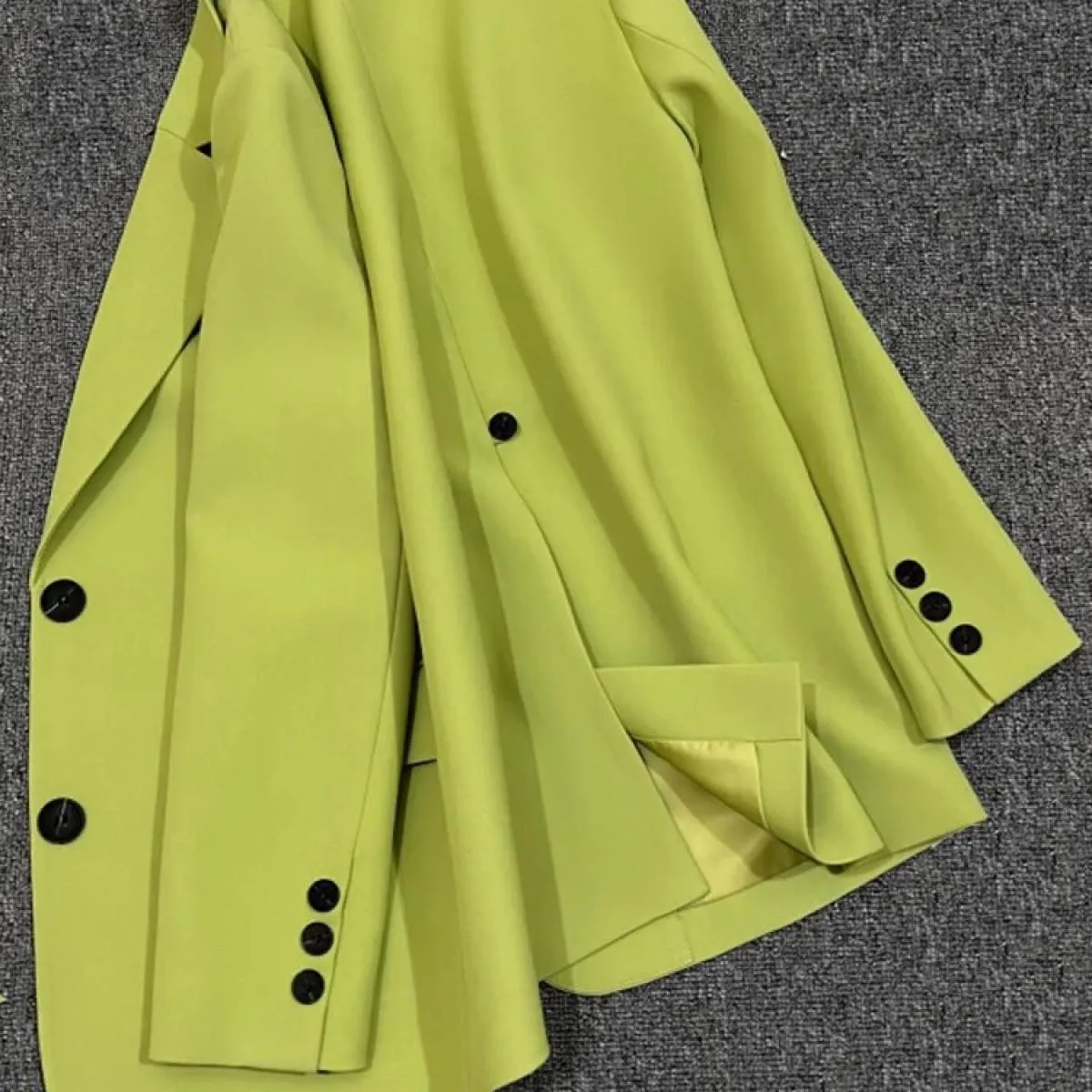 Xfpv Abito Verde Erba Top Donna Single Breated Manica Lunga Giacca Cappotto Giacca 2023 Moda Nuova Tendenza Primavera Autunno Sm
