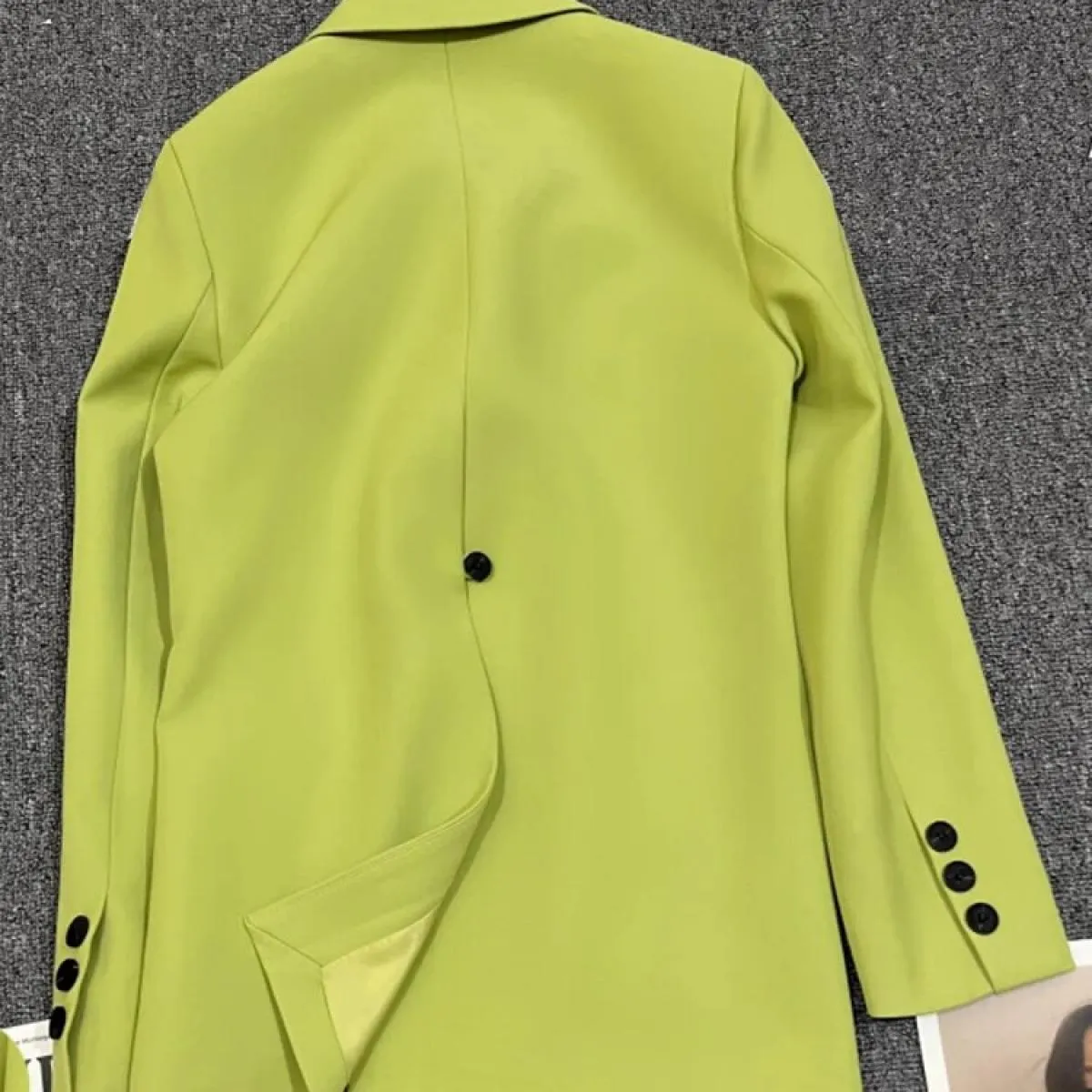 Xfpv Abito Verde Erba Top Donna Single Breated Manica Lunga Giacca Cappotto Giacca 2023 Moda Nuova Tendenza Primavera Autunno Sm