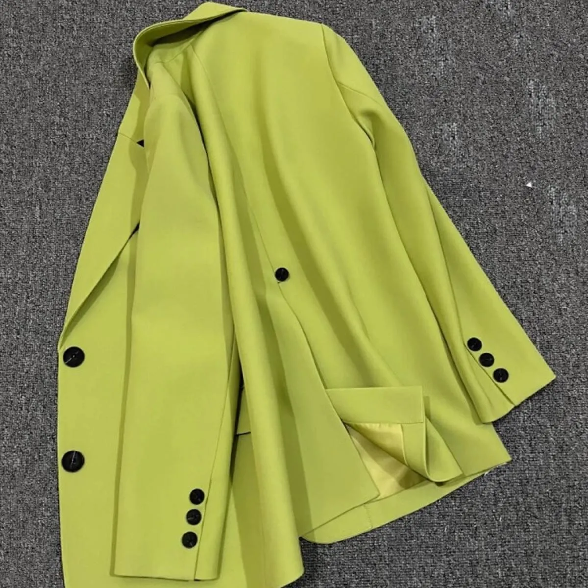 Xfpv Abito Verde Erba Top Donna Single Breated Manica Lunga Giacca Cappotto Giacca 2023 Moda Nuova Tendenza Primavera Autunno Sm