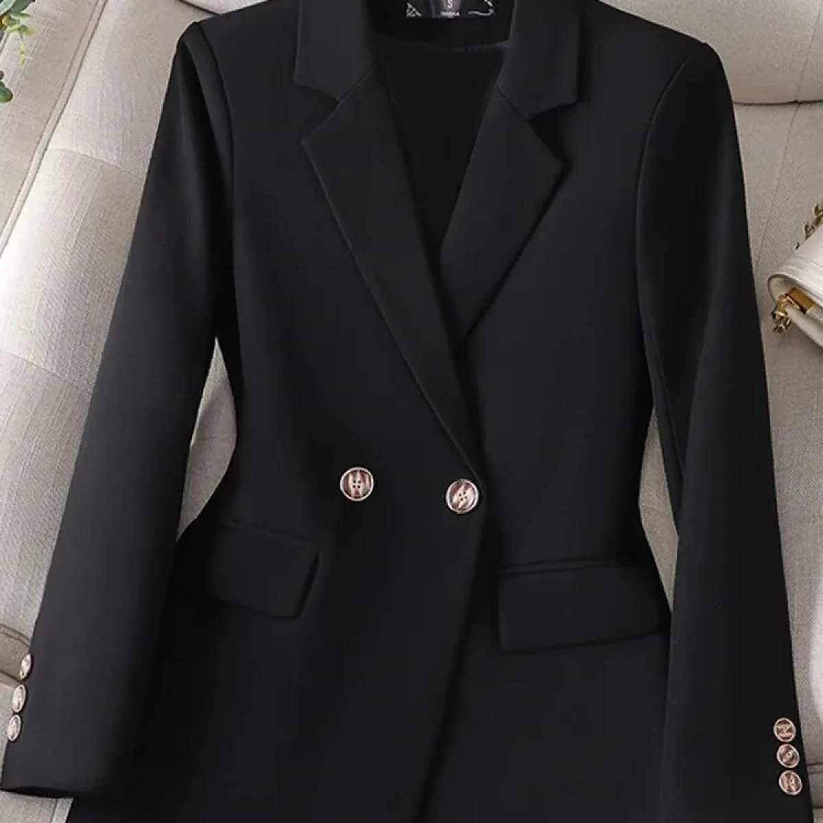 Xfpv Donna Casual Blu High End Split Back Manica lunga Slim Temperamento Blazer Giacca Cappotto Moda Nuovo Inverno Autunno 202
