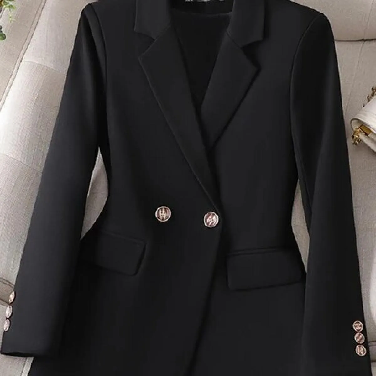 Xfpv Donna Casual Blu High End Split Back Manica lunga Slim Temperamento Blazer Giacca Cappotto Moda Nuovo Inverno Autunno 202