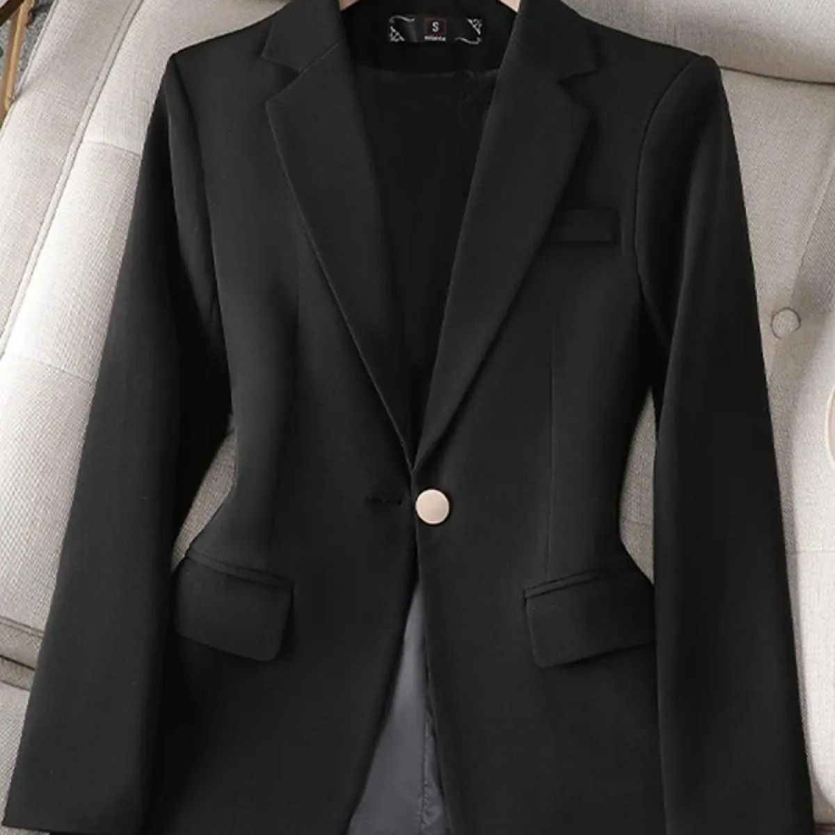 Xfpv Giacca da Cappotto con Temperamento a Maniche Lunghe Slim Monopetto da Donna con Bottone Singolo Moda Nuova Marea Autunno 2