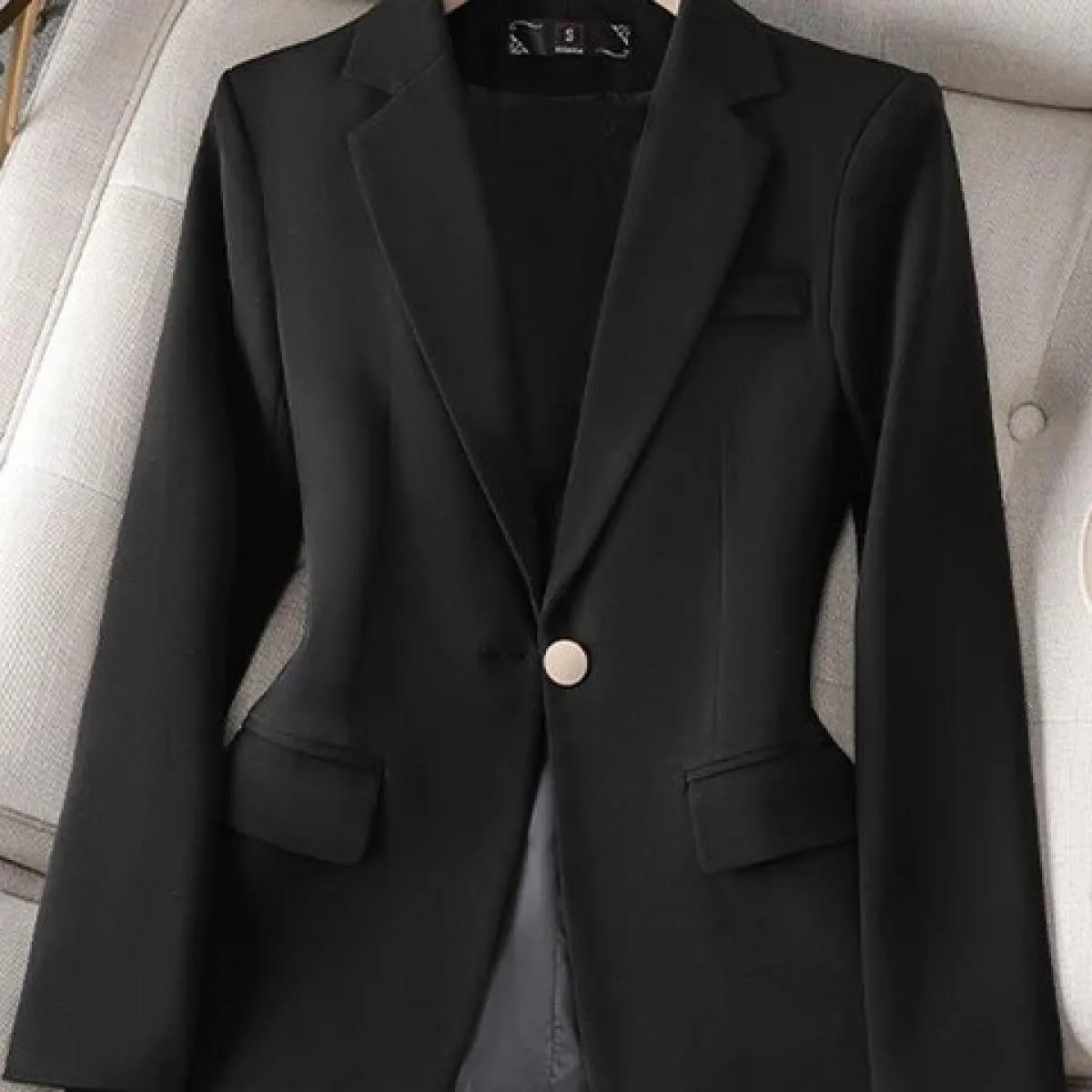 Xfpv Giacca da Cappotto con Temperamento a Maniche Lunghe Slim Monopetto da Donna con Bottone Singolo Moda Nuova Marea Autunno 2