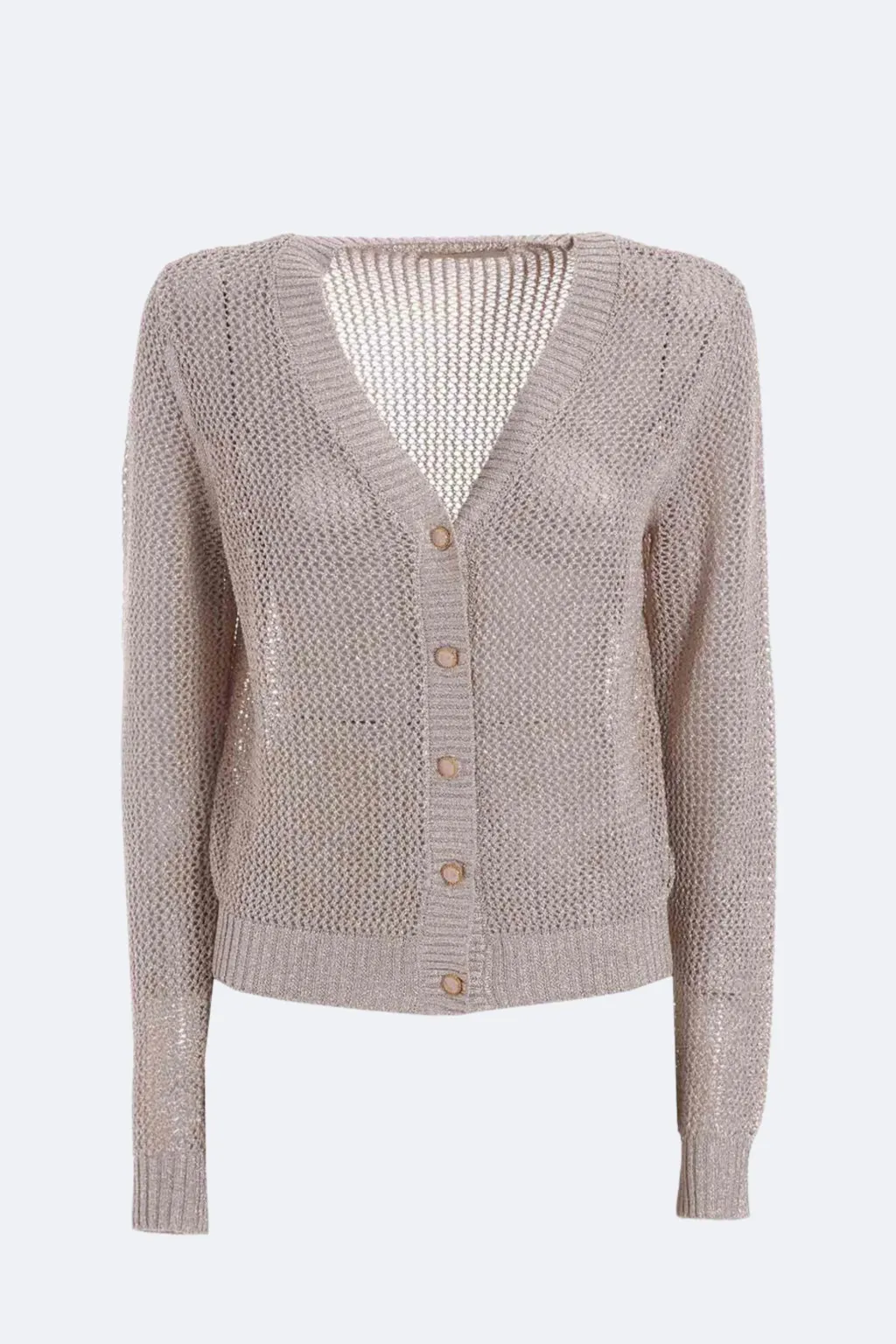 YES-ZEE CARDIGAN  A RETE IN LUREX ORO  M434
