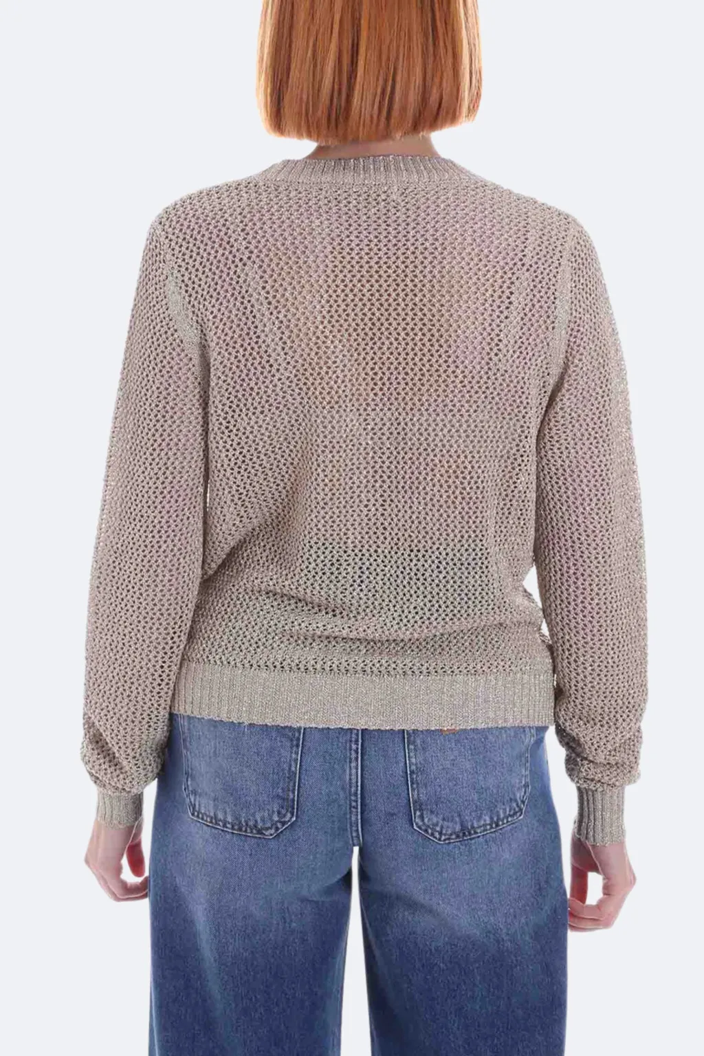 YES-ZEE CARDIGAN  A RETE IN LUREX ORO  M434