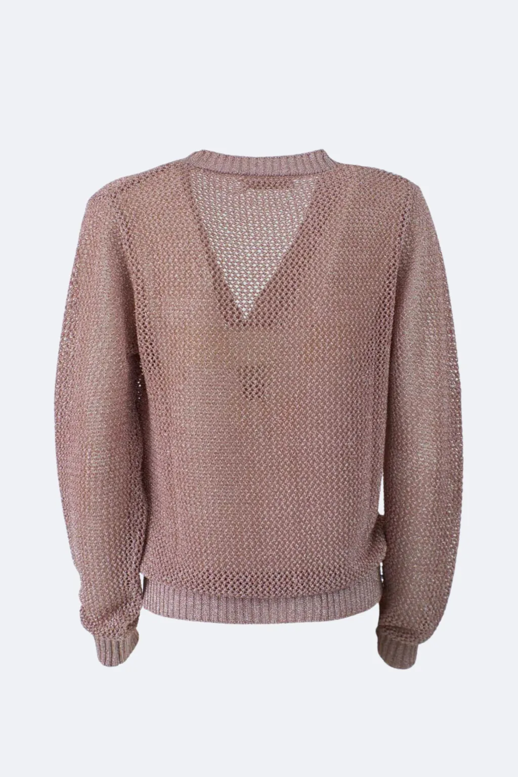 YES-ZEE CARDIGAN A RETE IN LUREX ROSA M434