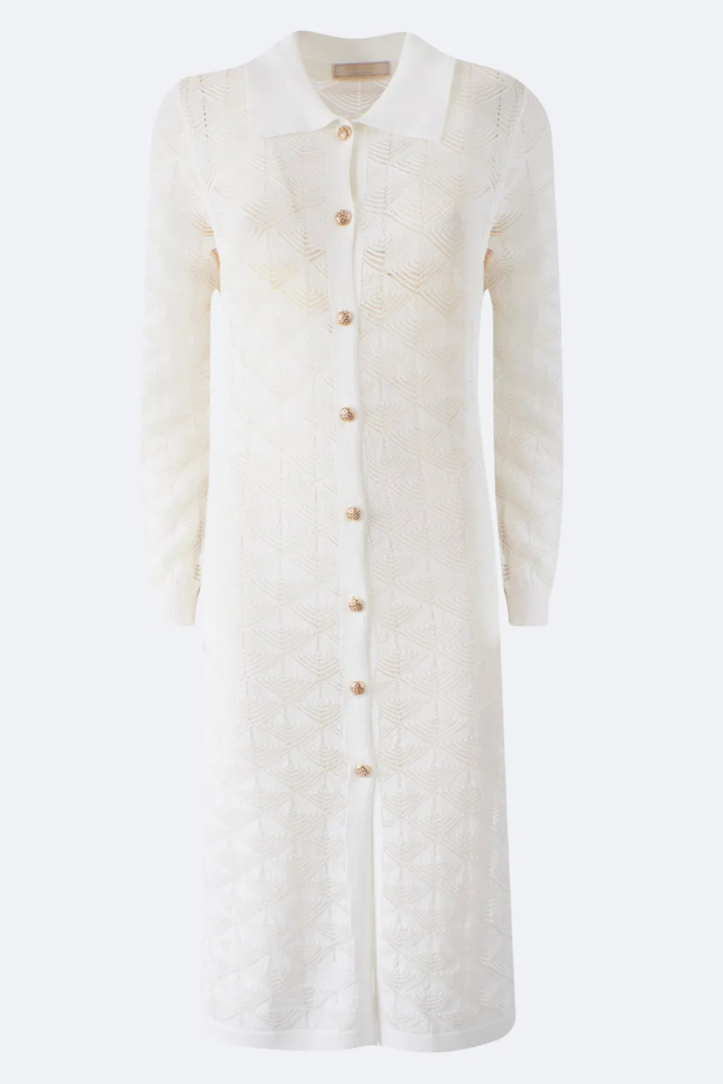YES-ZEE CARDIGAN LUNGO BIANCO IN MAGLIA O434