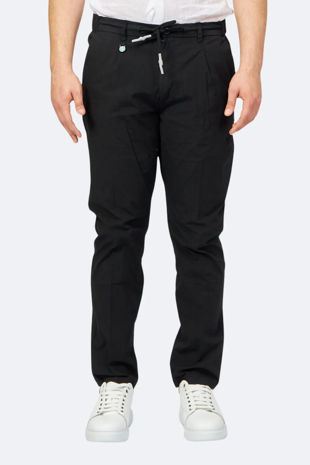 YES-ZEE PANTALONE UOMO TIPO CHINOS CON COULISSE NERO P698-WV00