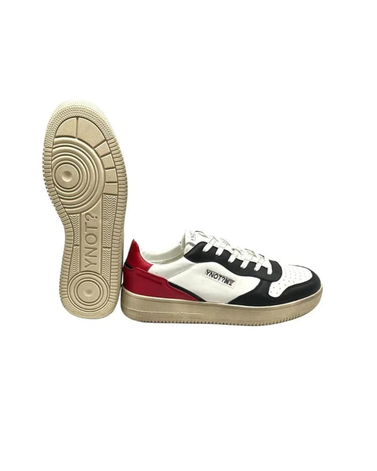 Ynot - Sneakers uomo in pelle con logo laterale Bianco/rosso/nero New York | Studioarch.com