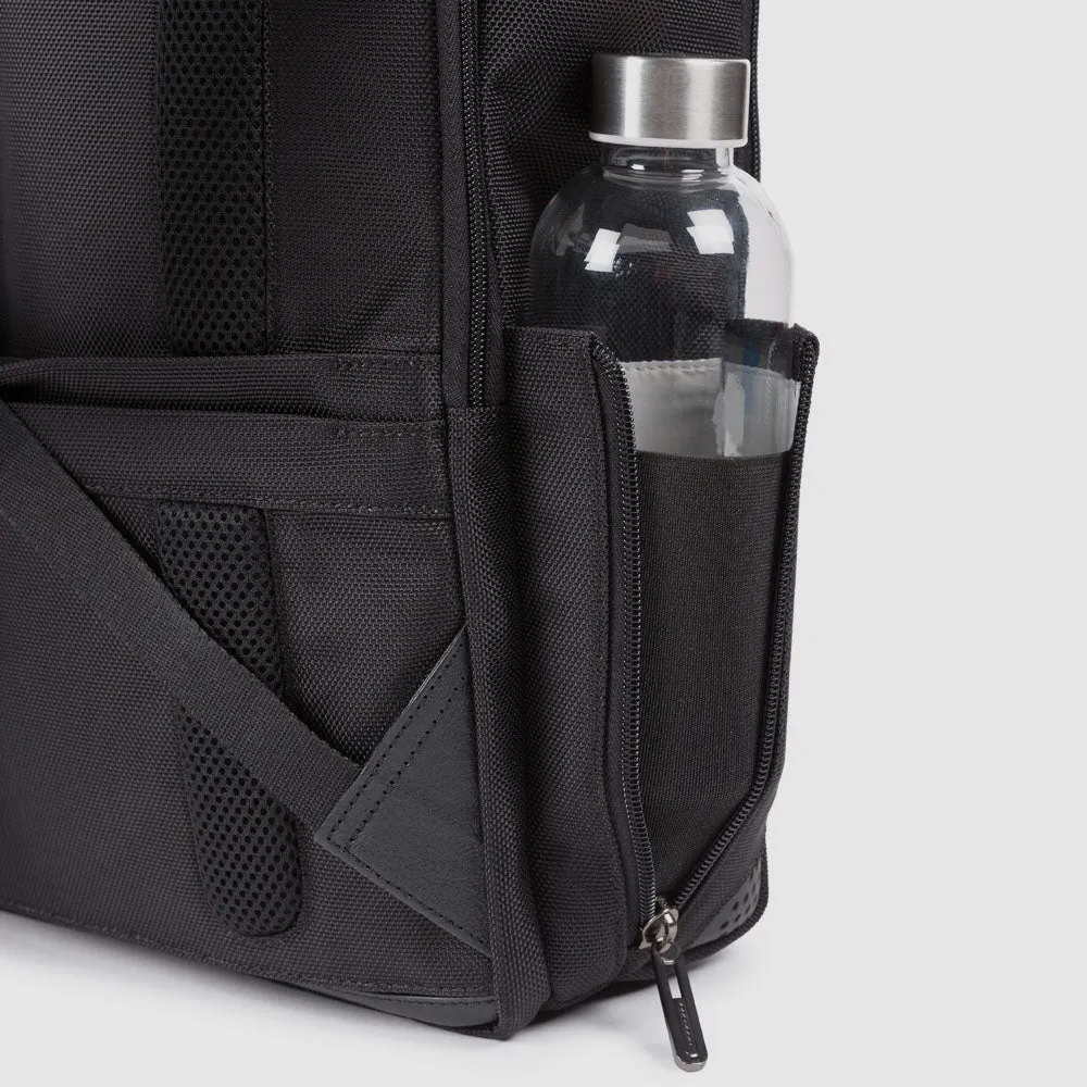 Zaino porta pc e porta ipad in tessuto riciclato NERO