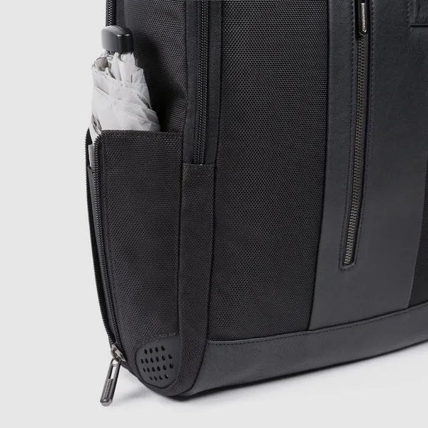 Zaino porta pc e porta ipad in tessuto riciclato NERO